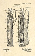 Official Golf Bag US Patent Art Print - Vintage Caddy Golf Club - Antique 110
