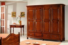 ARMADIO 4 ANTE 4 CASSETTI LEGNO MASSELLO L 243 P 63 H 217