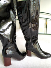 Stivali NUOVI marca Big Rope in vera pelle nera, finitura lucida , taglia 37.