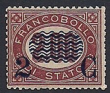 REGNO 1878 - 2 c. SERVIZIO SOPRASTAMPATO SU 2 Lire n. 34 INTEGRO BOLAFFI