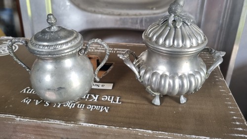 Set servizi peltro vintage - servizi,