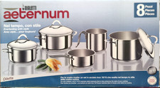 Set 8 Pentole Inox Bialetti Aeternum 18/10 Compatibili Induzione manici in accia