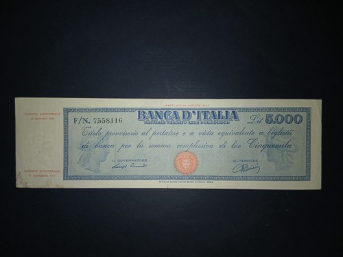 5000 lire titolo provvisorio - 5000,