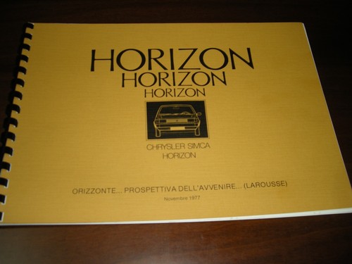 Horizon chrysler simca - horizon, manuale