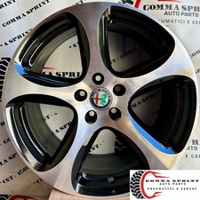 4 CERCHI IN LEGA ORIGINALI RAGGIO 18 ALFA ROMEO STELVIO NERO LUCIDO DIAMANTATO