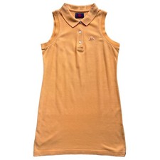 Kappa Vestito Donna Smanicato Polo Tennis Mini Bodycon Piccolo Arancione Cotone 