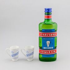 Becherovka bottiglia vintage 2 bicchieri carlsbad becher’s liqueur Karlovy Vary