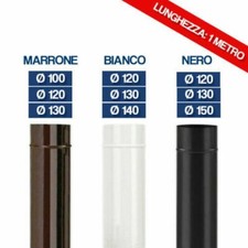 TUBO TUBI PER STUFA LEGNA CAMINO CANNA FUMARIA SMALTATO PORCELLANATO MT 1 16060V