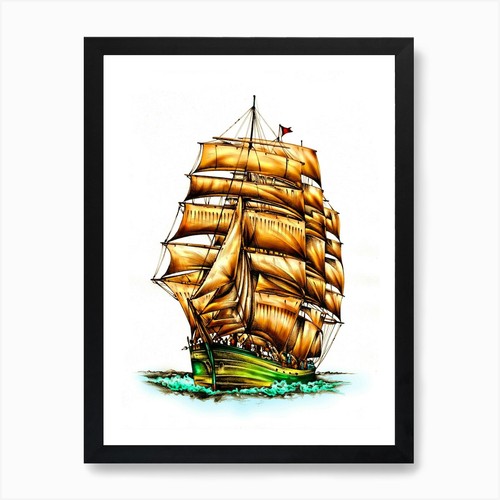 Barca mare arte illustrazione - mare,