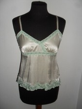 Raffinato Top Canottiera Sotto Giacca MARELLA IN PURA SETA E MERLETTO  Tg  S