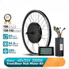 Bici Elettrica MTB 48V 52V 2000W Brushless Gearless Mozzo Anteriore Posteriore Motore Ruota