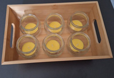  Candele  profumate citronella in contenitori di vetro Con Vassoio di Bamboo