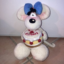 Rare ! Jolie peluche vintage Diddlina Joyeux anniversaire amie de Diddl 26 cm.