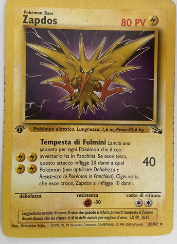 Pokemon card zapdos fossil - -,