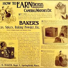 Macchina fotografica bicicletta Baker's Tea Spices 1897 pubblicità biciclette vittoriane DWHH13