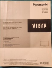 Panasonic Viera TV User Manual Only 720P Plasma TC-P42X3, TC-P46X3, TC-P50X3