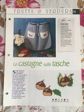 Schema punto croce Ricamo Frutta e verdura Grembiule cucina castagne castagna 