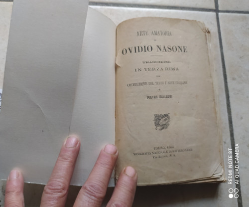 Libro arte amatoria - amatoria, di