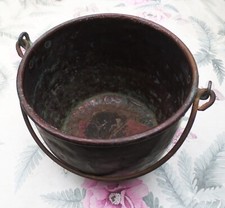 VECCHIA PENTOLA IN RAME - MANICO IN FERRO