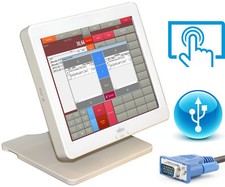 30cm 12" LED USB TOUCHSCREEN POS MONITOR DISPLAY FUJITSU 3000LCD12 CASSA VGA MM