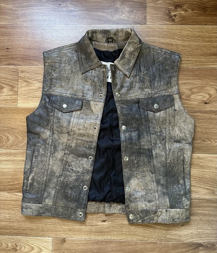 Gilet pelle bovina - , vintage