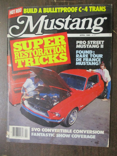 Mustang magazine april - magazine, 1986