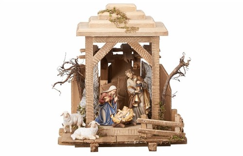 Presepe legno con capanna - in,