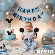 Pigiama a righe blu compleanno