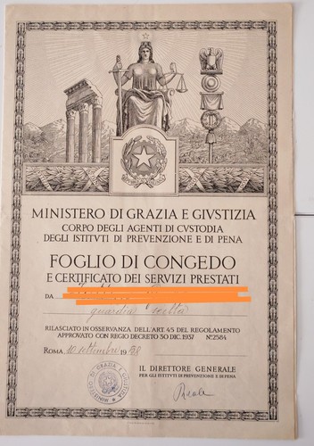 Congedo agenti custodia - congedo, anno