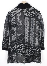 Cappotto donna DESIGUAL nero elio 38 grigio fantasia monopetto manica lunga*