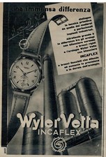 Pubblicita Vintage Anni 50 : Orologi Wyler Vetta Incaflex
