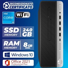 PC Computer Desktop Fisso Ricondizionato HP i5-7400T Ram 8Gb SSD 240 Windows 10