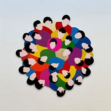 The big hug (BIG) Marco Lodola Opera SERIGRAFIA Firmata Numerata Pop ART 100x100