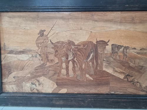 Quadro legno intarsio - su,