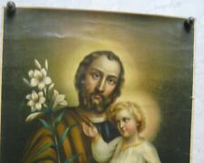 ANTICA STAMPA SACRA 800 S. GIUSEPPE GESU' BAMBINO GRANDI DIMENSIONI CM 73,5 X 54