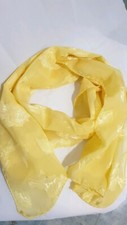 Foulard 160x34 cm Giallo con i fiori nella trama, Foulard 160x34 cm Yellow