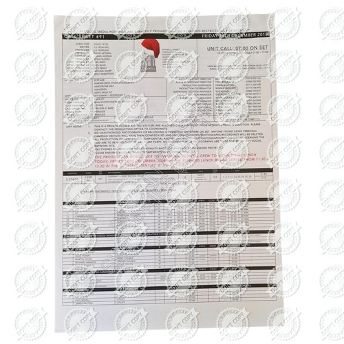 Call sheet originale del - call,