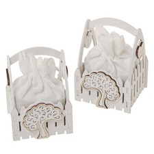 12 PZ Scatolina Cesto legno portaconfetti ALBERO DELLA VITA BOMBONIERA 1CRX