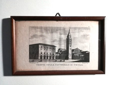 VEDUTA CATTEDRALE DI PISTOIA incisione originale dis. Barbalonga inc. Verico