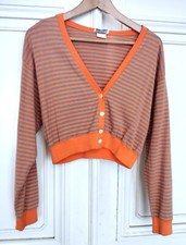 CACHAREL GILET TRENDY BAYADERE VOLUME PREPPY T XL T 42/44