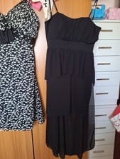 Abito DONNA Nero Elegante Corto Avanti lungo dietro Taglia S 10 E