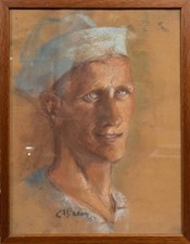 Ritratto di marinaio, pastello su carta