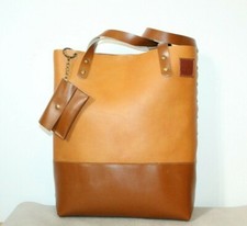 Borsa in pelle tote borsa a tracolla pelle marrone fatta a mano italiana      