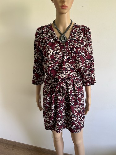 Robe bordeaux fleurie - bordeaux,