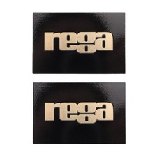 Distintivo logo giradischi Rega per parapolvere metallo personalizzato 75mm(3")X50mm(2")