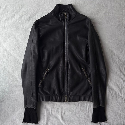 Giacca pelle nera giorgio - pelle,