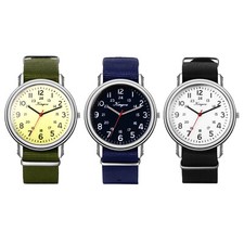 Orologio da polso uomo militare quadrante 24H cinturino nylon quarzo analogico sportivo