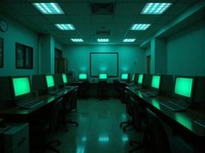 A Dark Computer Lab Lit Only