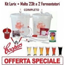KIT DI FERMENTAZIONE BIRRA "LARIX" COOPERS+MALTO X 23LT+2 FERMENTATORI COMPLETO