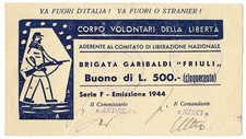 500 LIRE CORPO VOLONTARI DELLA